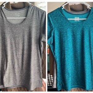 Set of two 32 Degrees Cool Activewear Top - Gray and Teal